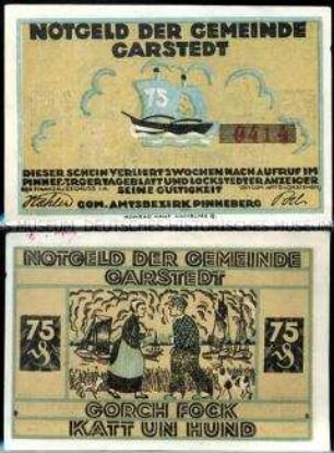 Garstedt 75 Pfennig, Notgeldserie