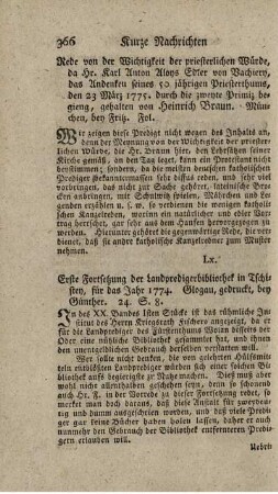 Landpredigerbibliothek in Tschistey, für das Jahr 1774. Bd.20.