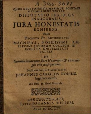 De iuribus honestatis