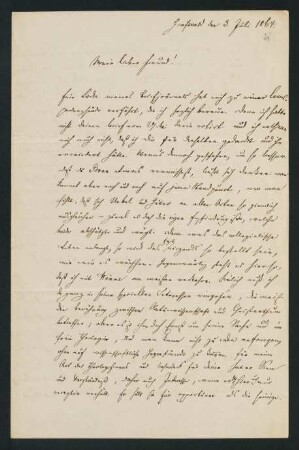 21r-22v, Brief: Greifswald den 3. Juli 1864