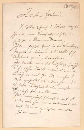 Johannes Brahms (1833 - 1897) Autographen: Briefe von Johannes Brahms an verschiedene Adressaten - BSB Autogr.Cim. Brahms, Johannes, 1. Johannes Brahms (1833 - 1897) Autographen: Brief von Johannes Brahms an Bernhard Scholz - BSB Autogr.Cim. Brahms, Johannes.1