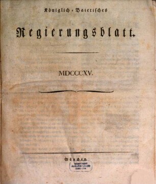 Königlich-Baierisches Regierungsblatt. 1815