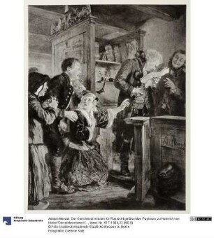 Der Gerichtsrat mit den für Ruprecht gefälschten Papieren, zu Heinrich von Kleist "Der zerbrochene Krug"