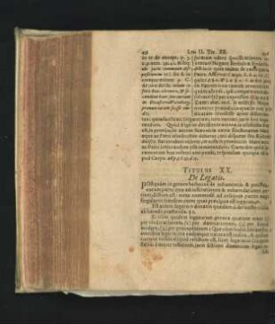 Titulus XX. De Legatis.