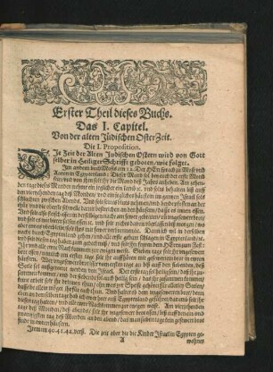 Das I. Capitel. Von der alten Jüdischen OsterZeit.