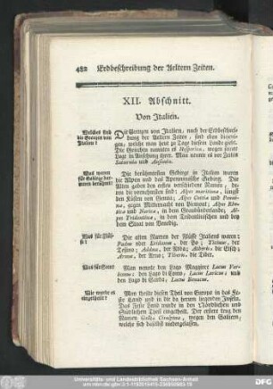 XII. Abschnitt. Von Italien.