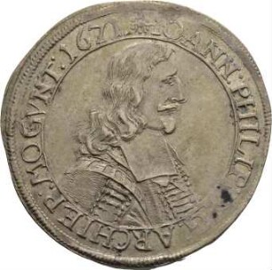 Münze, Guldentaler (60 Kreuzer), 1671