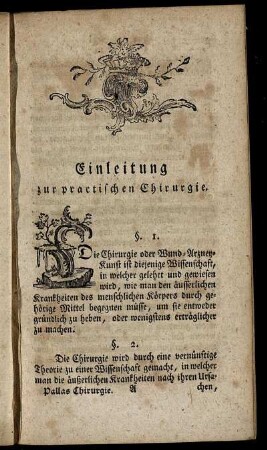 Einleitung zur practischen Chirurgie.