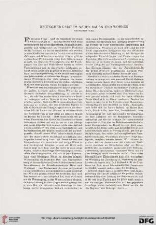 Deutscher Geist im neuen Bauen und Wohnen