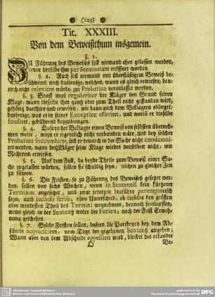 Tit. XXXIII. Von dem Beweißthum insgemein