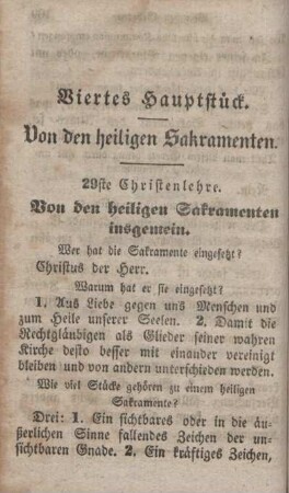 Viertes Hauptstück. Von den heiligen Sakramenten.