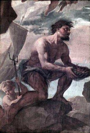 Poseidon wirbt mit Geschenken des Wassers um Amphitrite