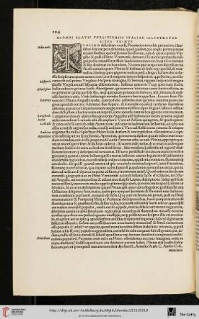 Blondi Flavii Forliviensis Italiae illvstratae, Liber Primus