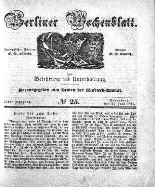 No. 25, Sonnabend, den 22. Juni 1839.