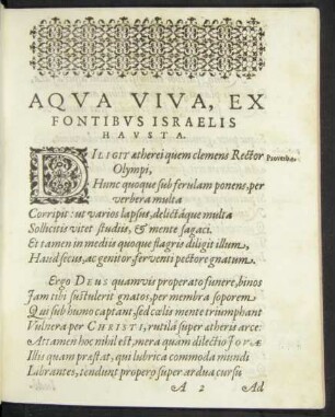 Aqua Viva, Ex Fontibus Israelis Hausta.