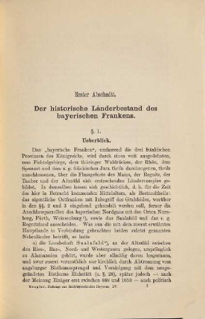 Beiträge zur Rechtsgeschichte Bayerns, 4. Die Verfassungs-Zustände im bayerischen Franken bis zum Beginne des XIII. Jahrhunderts : ein Beitrag zur Rechtsgeschichte Bayerns