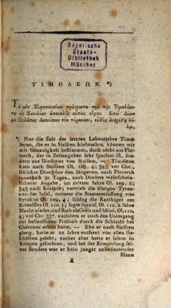 Plutarchs Timoleon, Philopoemen, die beiden Gracchen und Brutus