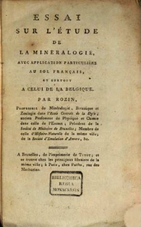 Essai sur l'étude de la mineralogie