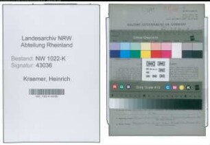 Entnazifizierung Heinrich Kraemer , geb. 27.10.1891 (Lehrer)