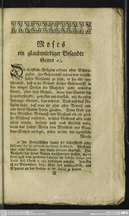 Moses ein glaubwürdiger Gesandte Gottes