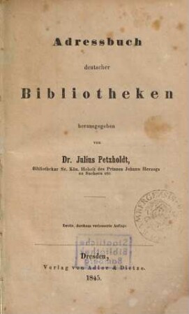 Adressbuch deutscher Bibliotheken