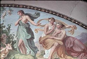 Die Zusammenführung von Phyllis und Daphnis durch Amor und die Grazien