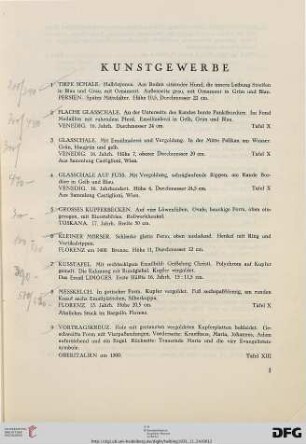 Kunstgewerbe (Nr. 1-10)