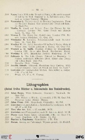 Lithographien, dabei Inkunabeln (Nr. 2212-2244)