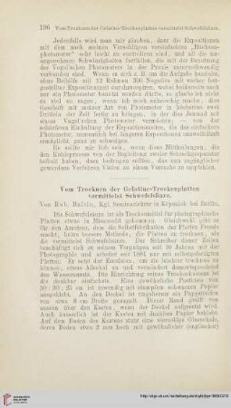 Vom Trocknen der Gelatine-Trockenplatten vermittelst Schwefelsäure