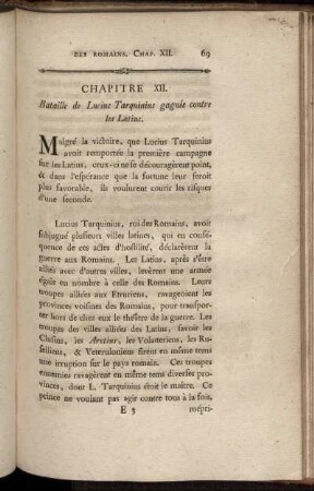 Chapitre XII. Bataille de Lucius Tarquinius gagnée contre les Latins.