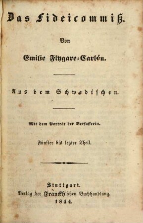 Das Fideicommiß, 5/9