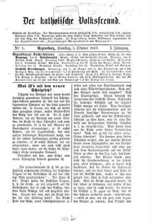 Der katholische Volksfreund. 1. 1867/68