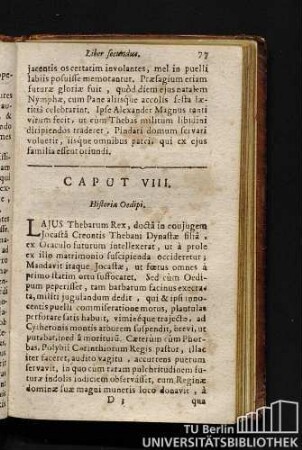 Caput VIII. Historia Oedipi.