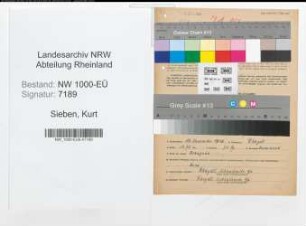 Entnazifizierung Kurt Sieben, geb. 16.12.1912 (Maurer)