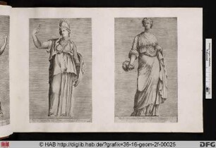 Rechts: Statue der Muse Thalia aus der Sammlung des Kapitols.