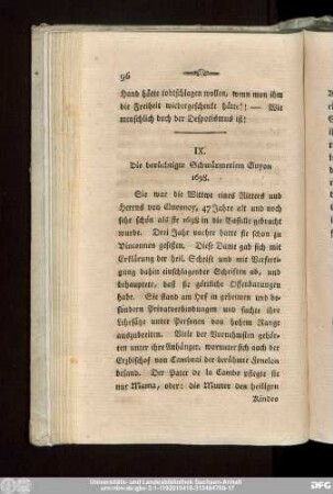 IX. Die berüchtigte Schwärmerinn Guyon 1698.