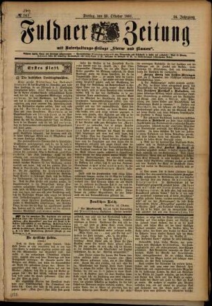 Erste Ausgabe vom Freitag, den 29. Oktober 1897.