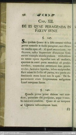 Cap. XII. De Iis Quae Peragenda In Partu Sunt