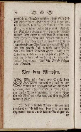 Von dem Allmosen.
