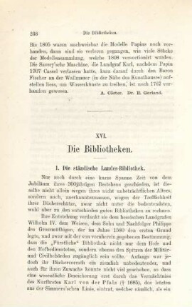 1. Die ständische Landes-Bibliothek.