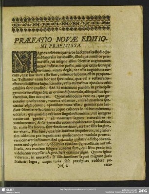 Praefatio Novae Editioni Praemissa