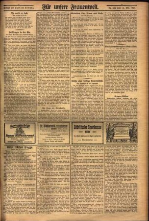 Zweite Ausgabe vom Donnerstag, den 14. Oktober 1926.