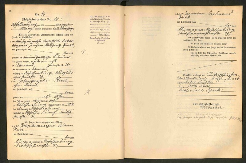 Standesamtsbuch der Stadt Aschaffenburg: Eheschließungen 252/1930 - 130/1931