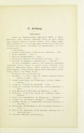 II. Anhang. Literatur