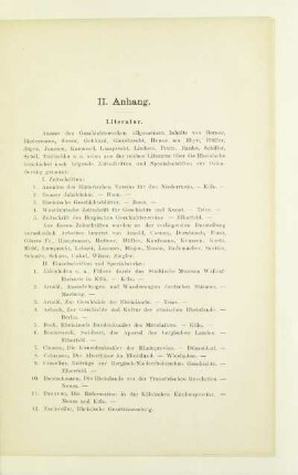 II. Anhang. Literatur
