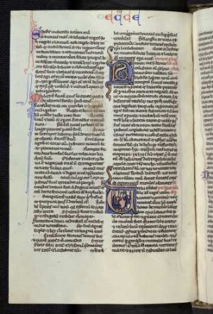 Historisierte Initiale (Prediger / Liber Ecclesiastes): V(erba): König David, eine Frau und ein Gefallener