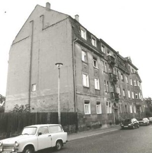 Dresden-Mickten, Rethelstraße 8/6. Doppelwohnhaus (um 1910). Straßenansicht