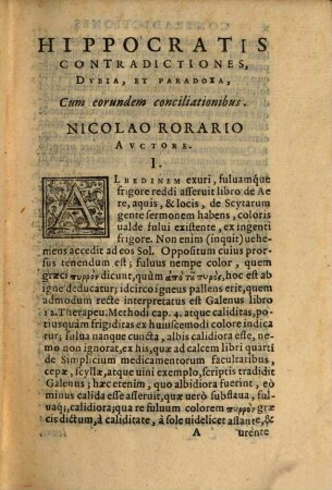 Contradictiones, dubia et paradoxa in Hippocratis Celsi ... libros