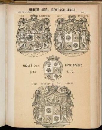 Taf. 35. Linie Biesterfeld. - Linie Weissenfeld. - August Gr. v. d. Lippe-Bracke. - Linie Weissenfeld. Anderes.