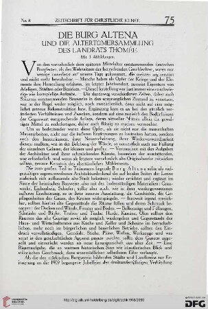 Die Burg Altena und die Altertümersammlung des Landrats Thomée